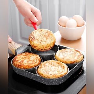 BRAND NEW 4-Hole Non stick fry pan